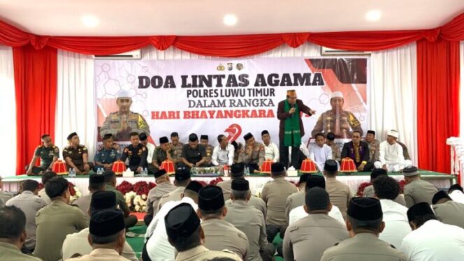 
					Jelang Hut Bhayangkara Ke-79, Polres Lutim Gelar Doa Bersama Lintas Agama