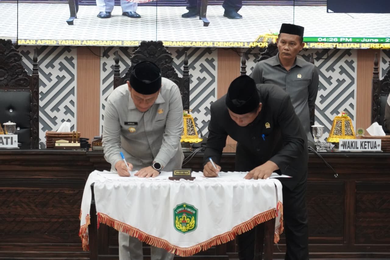 DPRD Lutim Setujui Tiga Ranperda Strategis di Rapat Paripurna Pertanggung Jawaban APBD 2025